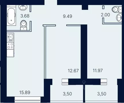 2-к кв. Саратовская область, Саратов ул. Имени Николая Егорова (62.7 ...