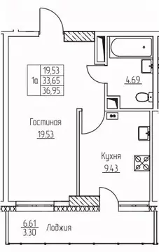 1-к кв. Саха (Якутия), Якутск просп. Михаила Николаева, 5/1с2 (36.95 ...