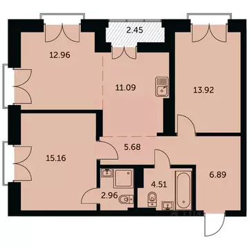 3-к кв. Новосибирская область, Новосибирск ул. Шевченко, 19/1к3 (74.4 ...