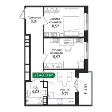 2-к кв. Ленинградская область, Сертолово Всеволожский район, Сертолово ...