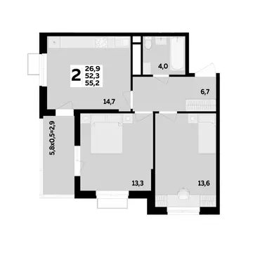 2-к кв. Адыгея, Тахтамукайский район, Старобжегокайское с/пос, Новая ...