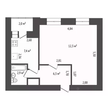 1-к кв. Башкортостан, Уфа ул. 50 лет СССР, 45А (38.3 м)