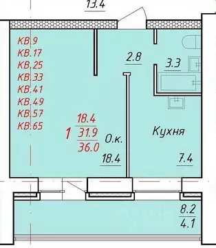 1-к кв. Алтайский край, Новоалтайск ул. 9 Января, 21 (36.0 м)