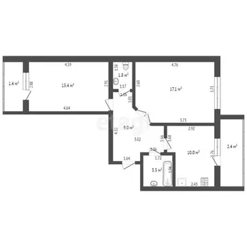 2-к кв. Мордовия, Саранск просп. 70 лет Октября, 59 (54.5 м)