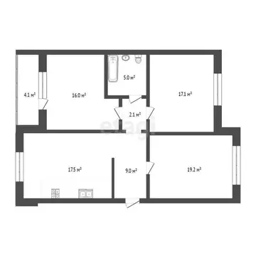3-комнатная квартира: Тюмень, улица Николая Зелинского, 21 (84.2 м)