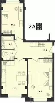 2-к кв. Псковская область, Псковский район, Завеличенская волость, д. ...