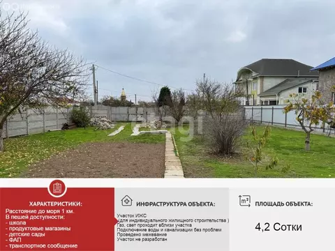 Участок в Заозёрное, Садовая улица (4.2 м)