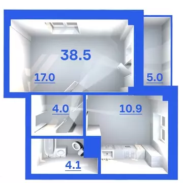 1-к кв. Псковская область, Псковский район, Завеличенская волость, д. ...