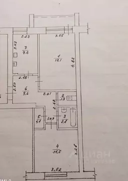 2-к кв. Волгоградская область, Волгоград ул. Быстрова, 84Б (50.6 м)