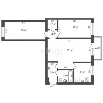 3-к кв. Башкортостан, Стерлитамак ул. Голикова, 24 (55.0 м)