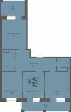 3-к кв. Чувашия, Чебоксары ул. Академика РАН Х.М. Миначева, 14 (86.3 ...