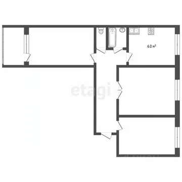 3-к кв. Нижегородская область, Выкса Центральный мкр, 1 (65.8 м)