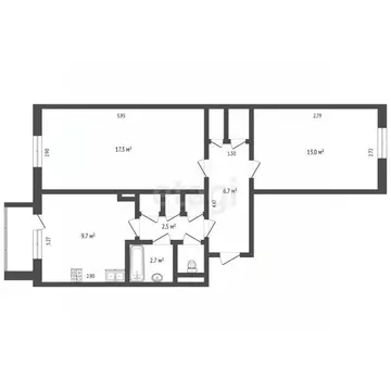 2-к кв. Ямало-Ненецкий АО, Новый Уренгой Восточный мкр, 1/3 (57.0 м)