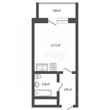 Студия Краснодарский край, Анапа ул. Ленина, 173А (22.0 м)