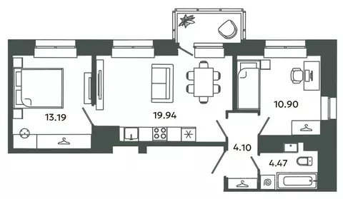 2-к кв. Ленинградская область, Ломоносовский район, Аннинское ...