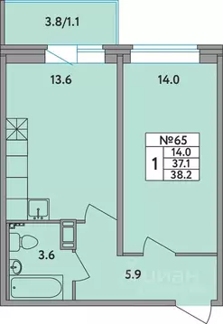 1-к кв. Ленинградская область, Всеволожский район, д. Новое Девяткино ...