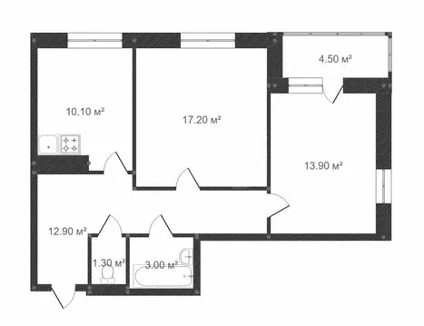 2-комнатная квартира: Тюмень, улица Мельникайте, 2к5 (58.5 м)