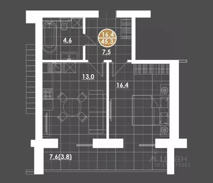 1-к кв. Пензенская область, Пенза ул. Тимирязева, 11 (50.0 м)