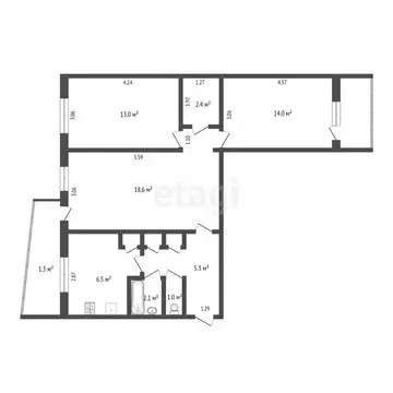 3-к кв. Мордовия, Саранск ул. Металлургов, 4 (65.0 м)
