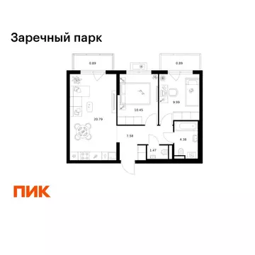 2-к кв. Ленинградская область, Всеволожский район, д. Новое Девяткино ...