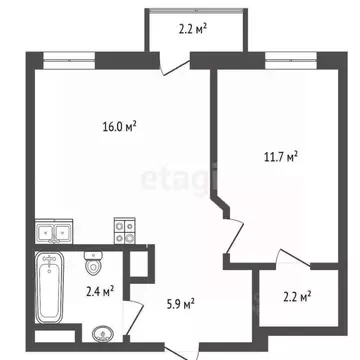1-к кв. Ростовская область, Ростов-на-Дону ул. Нансена, 109/2 (39.9 м)