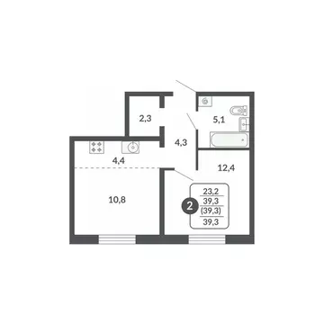 2-к кв. Кировская область, Киров Московская ул., 209 (39.3 м)