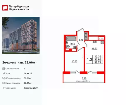 1-к кв. Ленинградская область, Всеволожский район, Свердловское ...