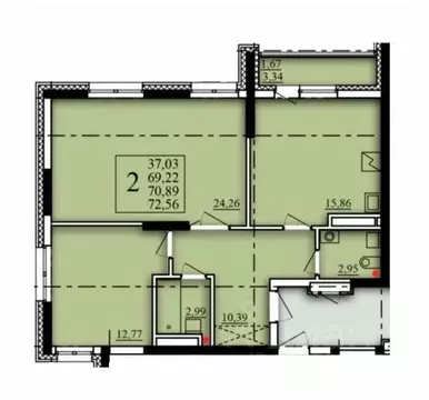 2-к кв. Башкортостан, Уфа Затон-Восточный жилрайон, Паруса жилой ...