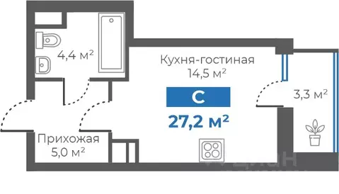 Студия Тюменская область, Тюмень Интернациональная ул., 197В (24.3 м)