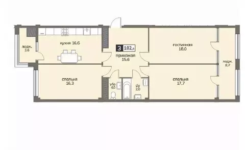 3-к кв. Ставропольский край, Ставрополь ул. Серова, 468/3 (102.5 м)