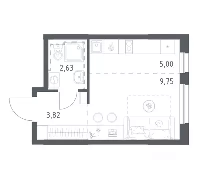 Студия Башкортостан, Уфа ул. Рашита Манурова (21.2 м)