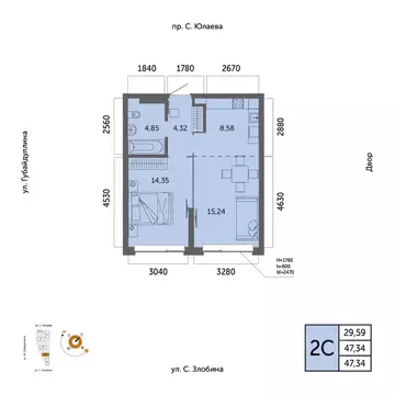 2-к кв. Башкортостан, Уфа Зеленая Роща жилрайон, Урбаника жилой ...
