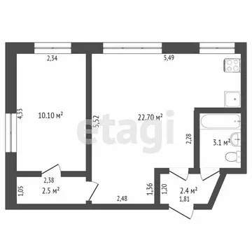 2-комнатная квартира: Тверь, улица Громова, 7к2 (42.1 м)