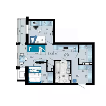 2-к кв. Приморский край, Владивосток просп. Красного Знамени (53.29 м)