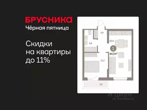 1-к кв. Курганская область, Курган Центральный жилрайон, Дом Кино ...