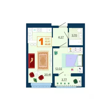 1-к кв. Брянская область, Брянск Московский мкр, Микрорайон Акватория ...