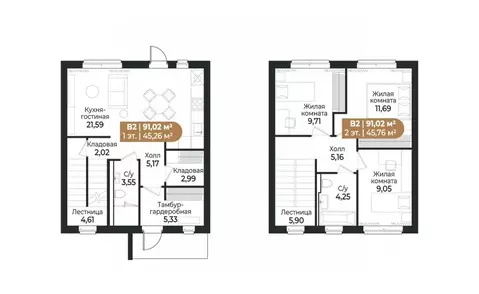Таунхаус в Ленинградская область, Всеволожск ш. Южное (91 м)