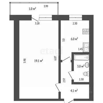 1-к кв. Башкортостан, Стерлитамак Коммунистическая ул., 43 (32.2 м)