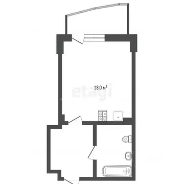 Студия Тюменская область, Тюмень ул. Федюнинского, 64к1 (30.4 м)