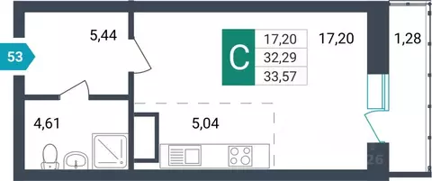Студия Забайкальский край, Чита ул. Бабушкина, 42Б (33.57 м)