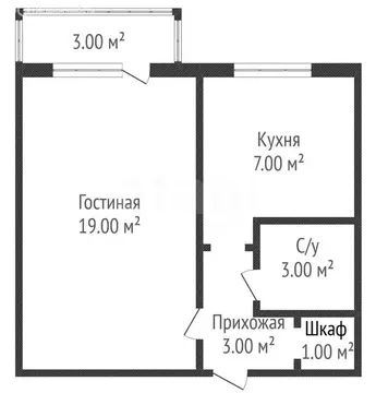 1-комнатная квартира: Краснодар, микрорайон Юбилейный, улица 70-летия ...