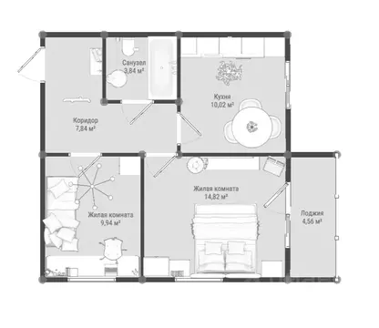 1-к кв. Крым, Керчь Образцово жилой комплекс, 6 (48.74 м)