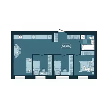 3-к кв. Приморский край, Владивосток ул. Борисенко (61.05 м)