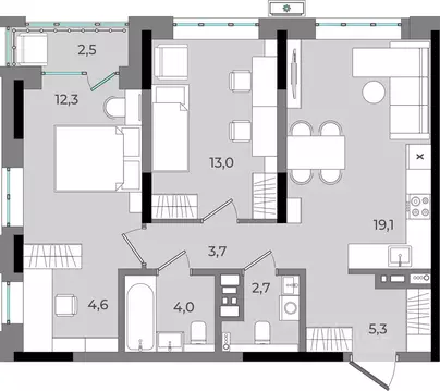 2-к кв. Удмуртия, Ижевск Северо-Западный жилрайон, 2-й мкр, Новый ...