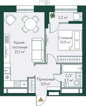 1-к кв. Волгоградская область, Волгоград Новосибирская ул., 74с1 (43.8 ...