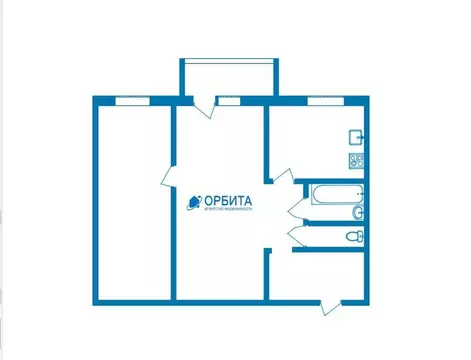 2-комнатная квартира: Тюмень, улица Володарского, 34 (44.5 м)