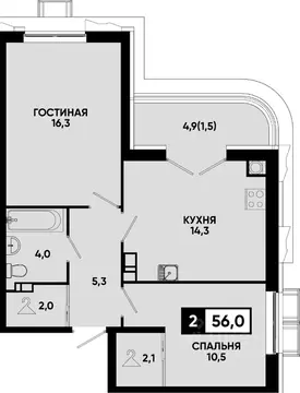 2-к кв. Ставропольский край, Кисловодск Моя Легенда жилой комплекс ...