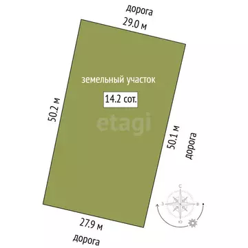 Участок в микрорайон Казарово, улица Тимофея Несговорова (14.15 м)