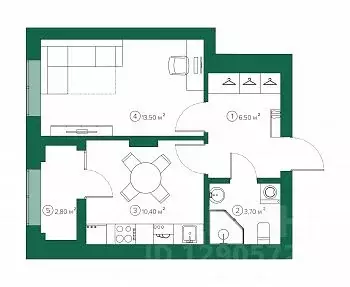 1-к кв. Томская область, Томск ул. Пушкина, 61/10 (35.5 м)