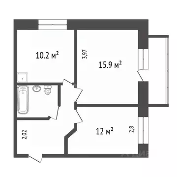 2-к кв. Красноярский край, Красноярск просп. 60 лет Образования СССР, ...